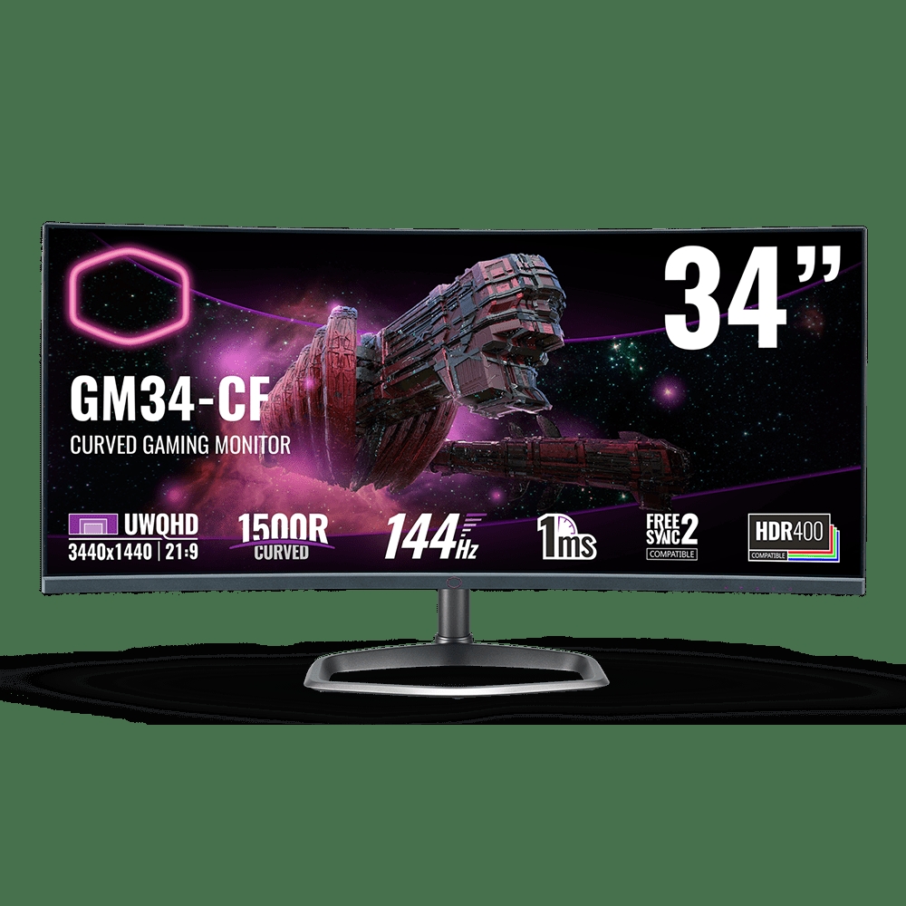 Màn hình Cooler Master GM34-CW 34Inch 1Ms 144Hz Curved