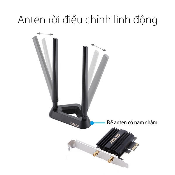 Cạc mạng Wifi 6 PCI Asus AX58BT Chuẩn AX3000