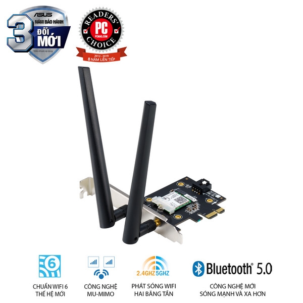 Cạc mạng Wifi 6 PCI Asus PCE-AX3000 Chuẩn AX3000