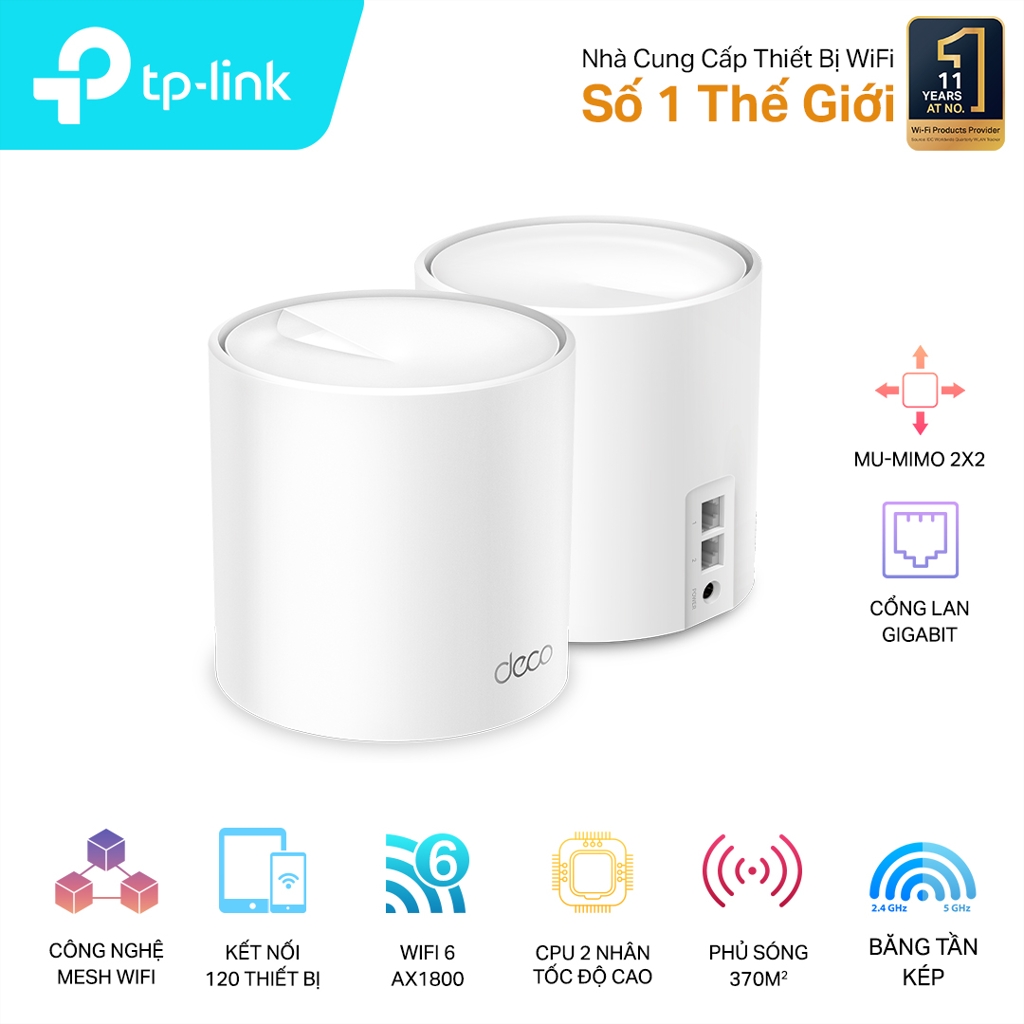 Bộ phát wifi 6 TP-Link Deco X20 2-Pack AX1800Mbps