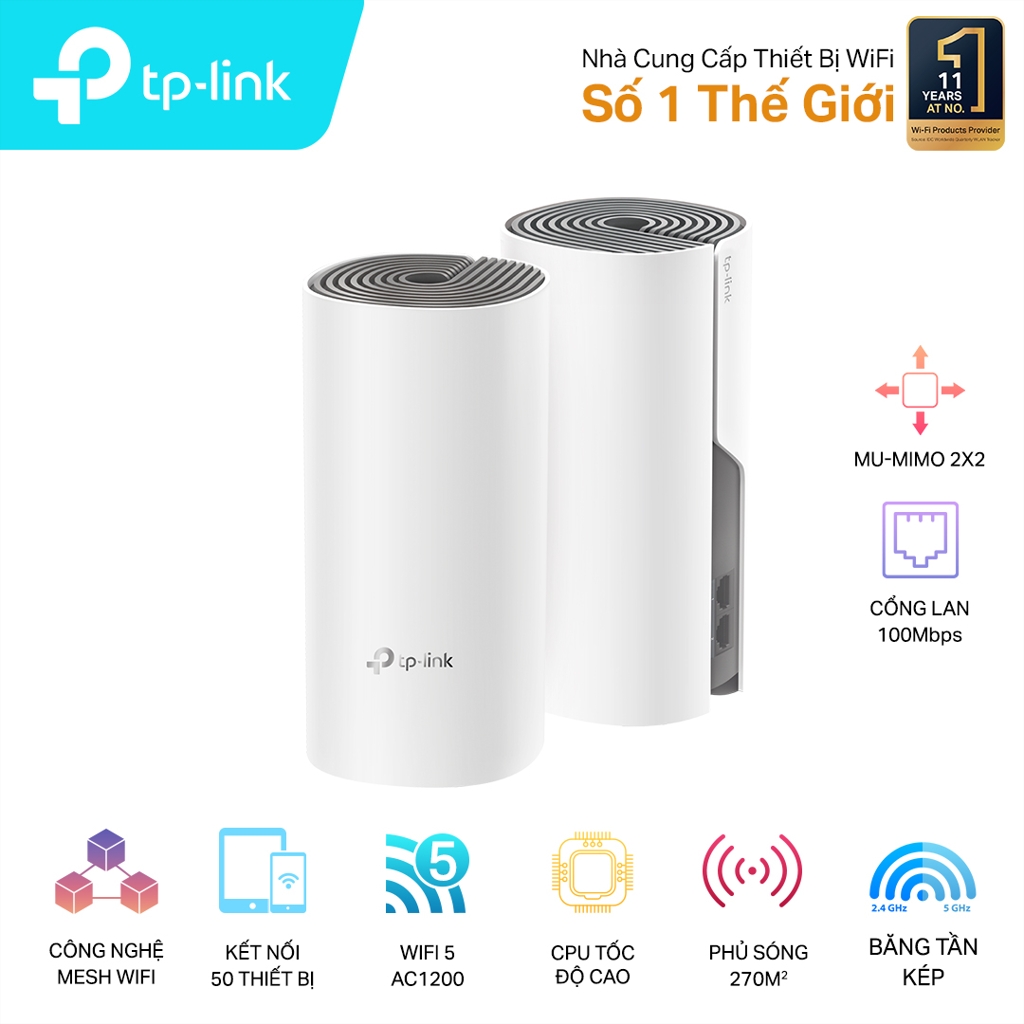 Bộ phát wifi TP-Link Mesh Deco E4 2-Pack AC1200Mbps