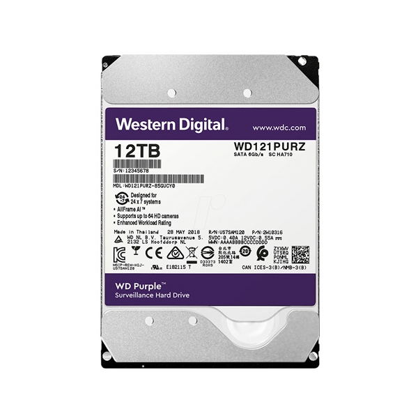 Ổ cứng Western Purple 12Tb 7200rpm /256mb/ WD121PURZ