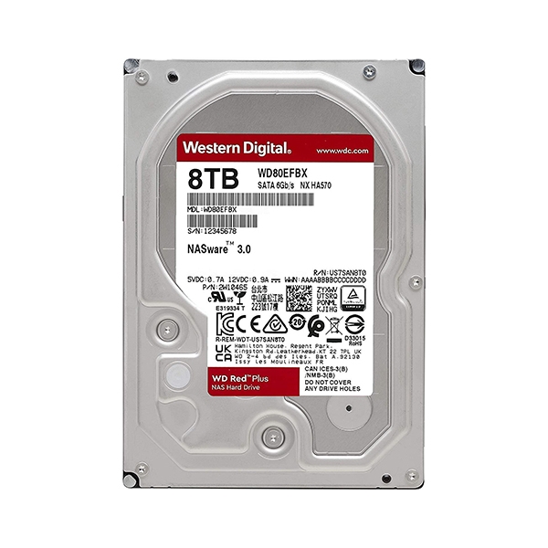 Ổ cứng Western Red Plus 8Tb WD80EFBX 3.5 Inch 7200rpm 256Mb