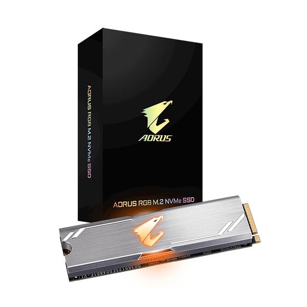 Ổ SSD Gigabyte Aorus 256Gb RGB PCIe NVMe™ M2-2280 (đọc: 3100MB/s /ghi: 1050MB/s)