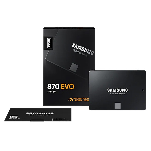 Ổ SSD Samsung 870 Evo 250Gb 2.5inch MZ-77E250BW (đọc: 550MB/s /ghi: 520MB/s)