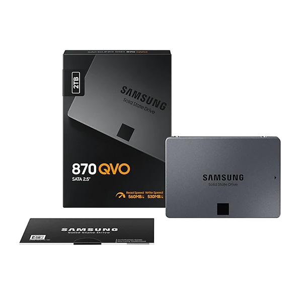 Ổ SSD Samsung 870 Qvo 2Tb SATA3 MZ-77Q2T0BW (đọc: 560MB/s /ghi: 530MB/s)