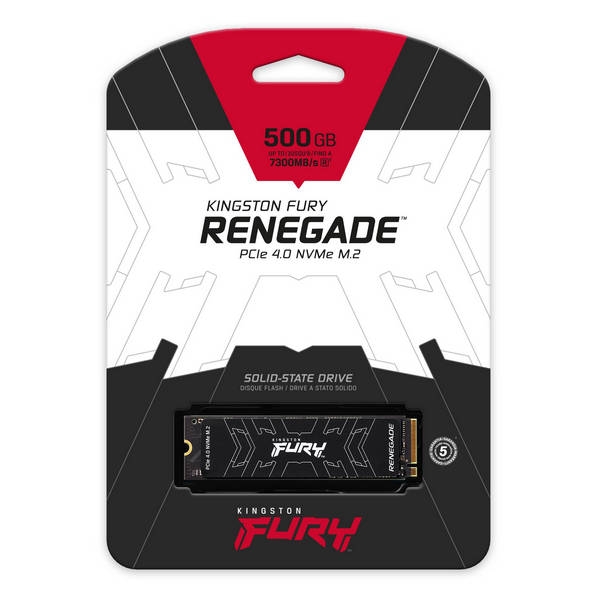 Ổ SSD Kingston Fury Renegade 500Gb PCIe NVMe Gen 4.0 M2.2280 (đọc: 7300MB/s /ghi: 6000MB/s)