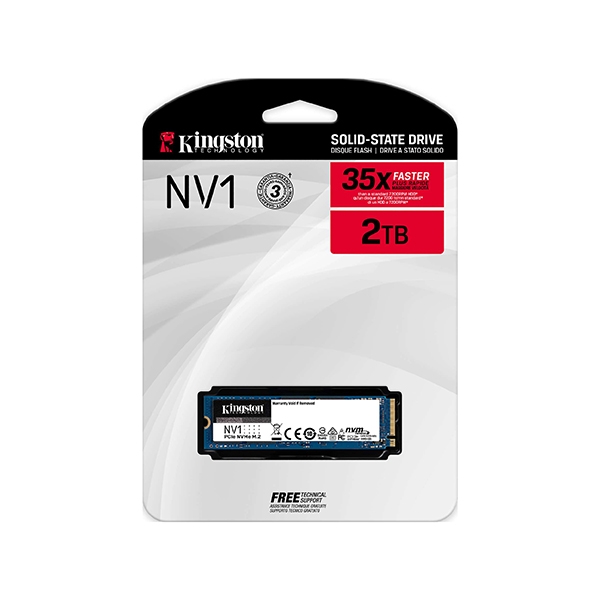 Ổ SSD Kingston NV1 2Tb PCIe NVMe Gen3x4 M2.2280 (đọc: 2100MB/s /ghi: 1700MB/s)