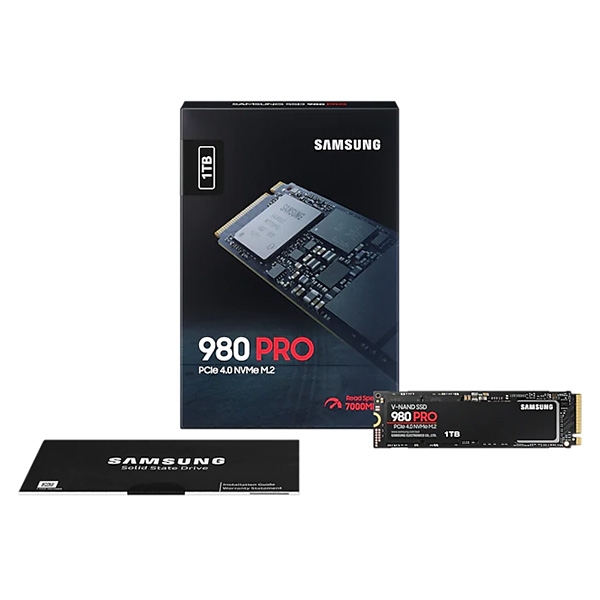 Ổ SSD Samsung 980 Pro 1Tb PCIe Gen4x4 NVMe M2.2280 MZ-V8P1T0BW (đọc: 7000MB/s /ghi: 5000MB/s)