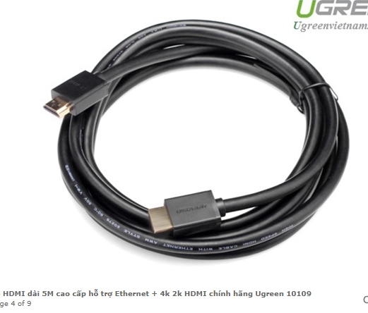 Cáp HDMI 10109 dài 5M cao cấp hỗ trợ Ethernet + 4k 2k HDMI chính hãng Ugreen