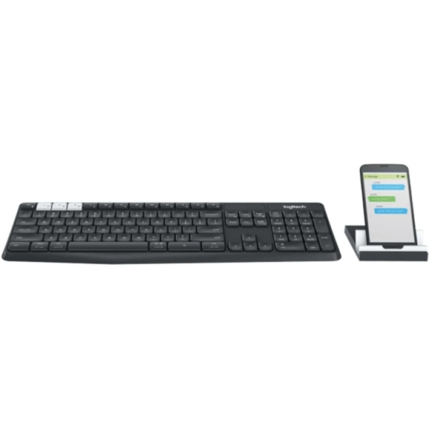 Bàn phím không dây Logitech K375S Màu đen (Bluetooth, Wireless, kết nối đa thiết bị)