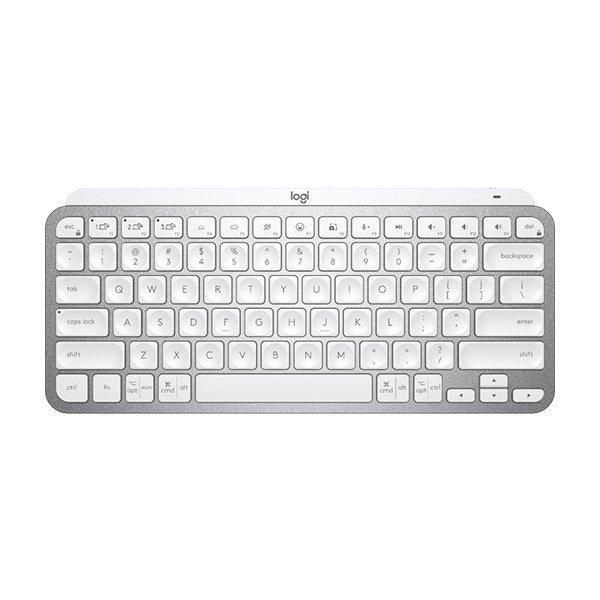 Bàn phím không dây Logitech MX Keys Mini màu xám nhạt (Wireles, Bluetooth, có đèn nền, sạc nhanh)