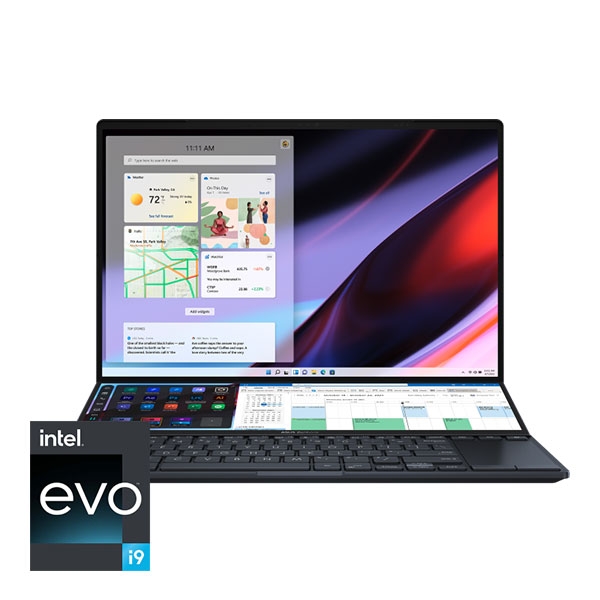 Laptop Asus Zenbook Pro 14 Duo OLED UX8402ZE-M3044W (Core i7 12700H/ 16GB/ 1TB SSD/ Nvidia GeForce RTX 3050Ti 4Gb GDDR6/ 14.5inch/ Windows 11 Home/ Black/ Vỏ nhôm)