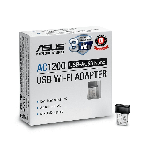 Cạc mạng không dây Asus USB-AC53 NANO AC1200Mbps