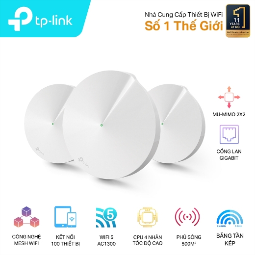 Bộ phát wifi TP-Link Mesh Deco M5 3-Pack AC1300Mbps