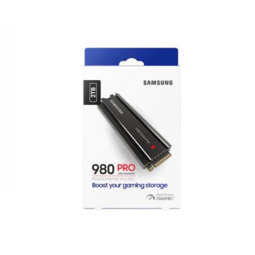 Ổ SSD Samsung 980 Pro w 2Tb PCIe Gen4x4 NVMe M2.2280 MZ-V8P1T0CW tản nhiệt  MZ-V8P2T0CW (đọc: 7000MB/s /ghi: 5100MB/s)