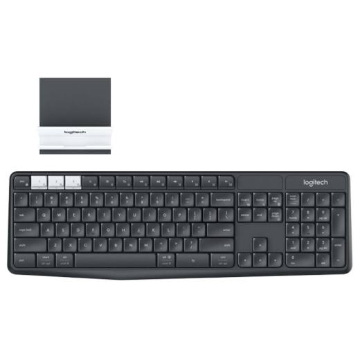 Bàn phím không dây Logitech K375S Màu đen (Bluetooth, Wireless, kết nối đa thiết bị)